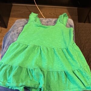 Altar'd State Vibrant Green Ruffled Tank Top